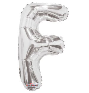 14" Silver Letter F Balloon