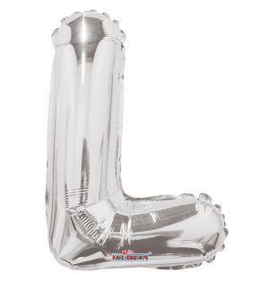 14" Silver Letter L Balloon