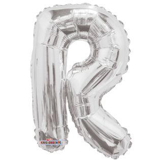 14" Silver Letter R Balloon
