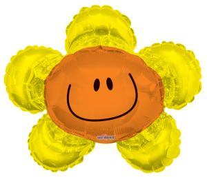 14" Smiley Flower Yellow Balloon
