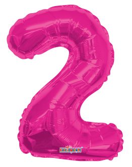 14" Pink Number 2 Balloon