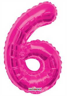 14" Pink Number 6 Balloon