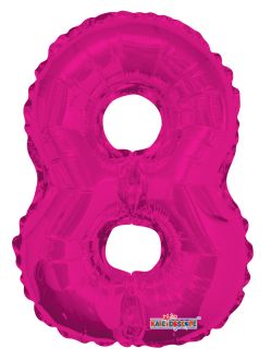 14" Pink Number 8 Balloon