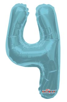 14" Light Blue Number 4 Balloon