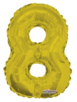 14" Gold Number 8 Balloon