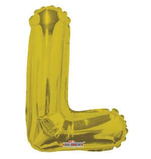 14" Gold Letter L Balloon
