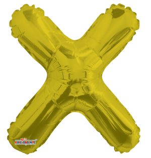 14" Gold Letter X Balloon