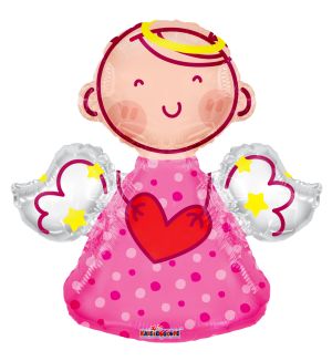 28" Pink Angel Shape Balloon