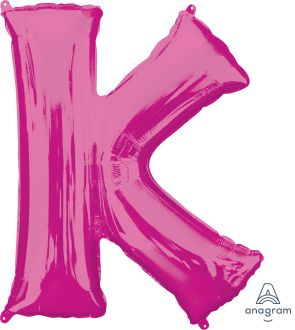 34" Pink Letter K Balloon