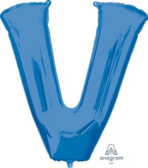 34" Blue Letter V Balloon