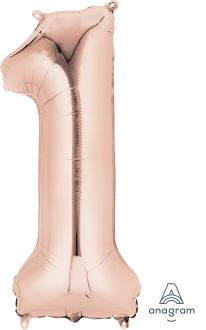 34" Rose Gold Number 1 Balloon