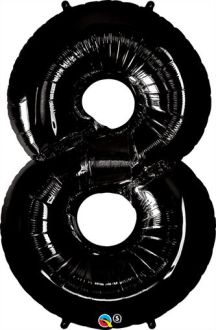 34" Black Number 8 Balloon