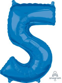 26" Blue Number 5 Balloon