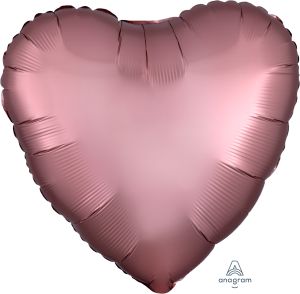 18" Satin Luxe Rose Copper Heart (non-packaged) Balloon