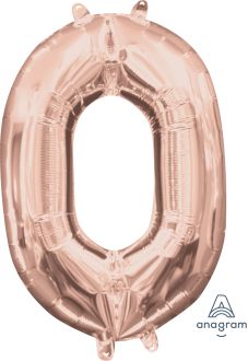 16" Rose Gold Number 0 Balloon