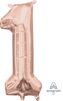 16" Rose Gold Number 1 Balloon