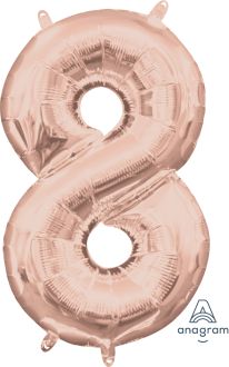 16" Rose Gold Number 8 Balloon
