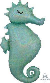 SuperShape Holographic Seahorse Balloon