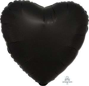 18" Satin Luxe Onyx Heart Balloon