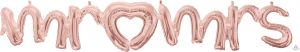 Script Phrase Mr & Mrs Rose Gold Balloon