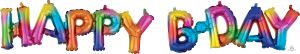 Phrase Happy Bday Rainbow Splash Balloon