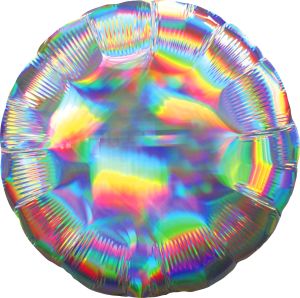 18" Iridescent Silver Circle (non-packaged) Balloon