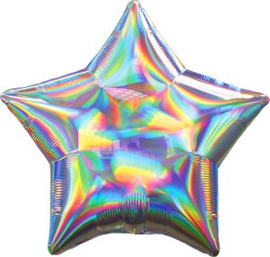 18" Iridescent Silver Star Balloon