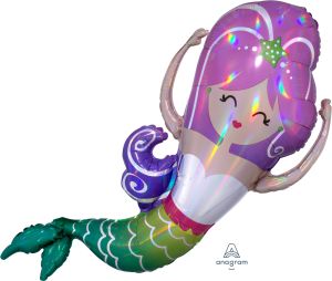 SuperShape Holographic Iridescent Mermaid Balloon