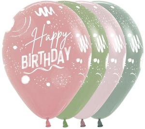 11" Happy Birthday Pastel Dusk Assortment (50pcs) Balloons