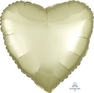 18" Satin Luxe Pastel Yellow Heart (non-packaged) Balloon