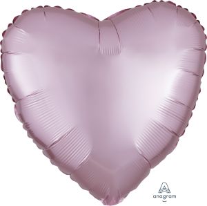 18" Satin Luxe Pastel Pink Heart (non-packaged) Balloon