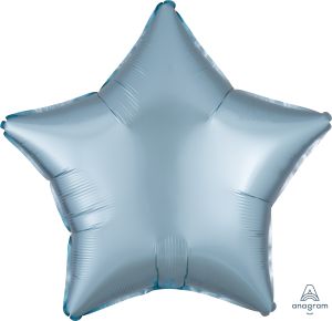 18" Satin Luxe Pastel Blue Star Balloon