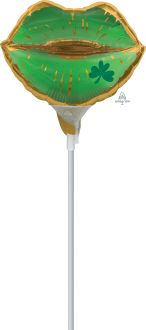 MiniShape Satin St. Pats Lips Balloon