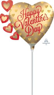 MiniShape Satin Pretty Gold Hearts Balloon