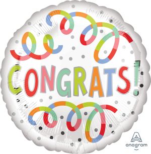 18" Congrats Swirls Balloon