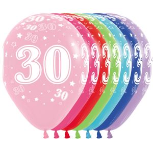 11" Number 30 Assortment (50pcs) Balloons
