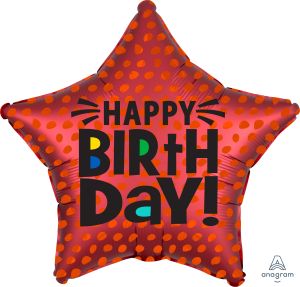 18" Satin Star Birthday Balloon