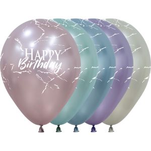11" Happy Birthday Silk Assortment (50pcs) Balloons