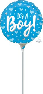 09" Its A Boy Hearts and Dots Balloon
