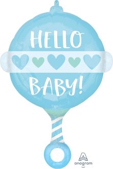 18" Shape Baby Boy Rattle Balloon