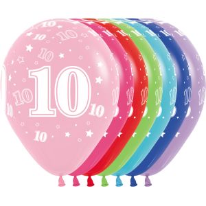 11" Number 10 Assortment (50pcs) Balloons