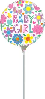 04" Baby Girl Floral Butterfly Balloon