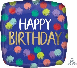 18" Brushed Happy Birthday Balloon