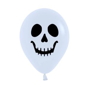 05" Skull Face White (50pcs) Balloons