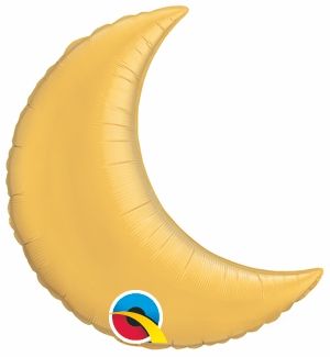Crescent Moon 09" Metallic Gold Balloon