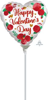 04" Satin Happy Valentines Day Roses Balloon
