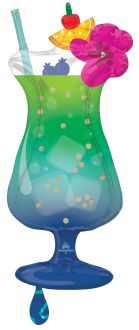 SuperShape Tropical Blue Hawaiian Drink Balloon