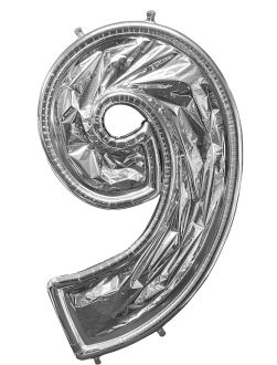 52" BalloonFormz Silver Number 9