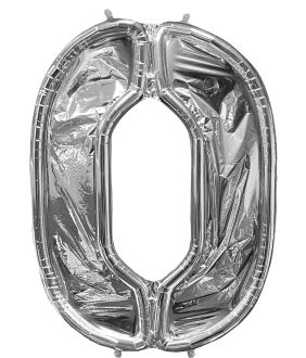 52" BalloonFormz Silver Number 0