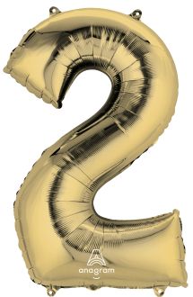 34" White Gold Number 2 Balloon